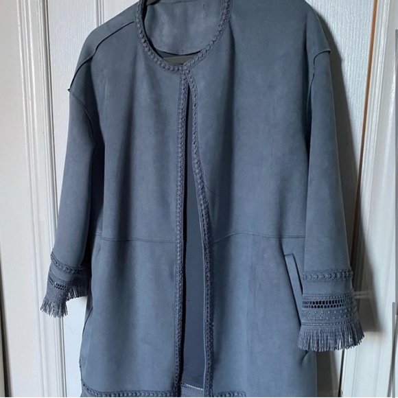 Blue Suede-Like Jacket - Picture 8 of 8